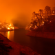 The banks around Lake Berryessa smolder after the LNU Lightning Complex Fire burned through the area on August 18, 2020 in Napa, California.